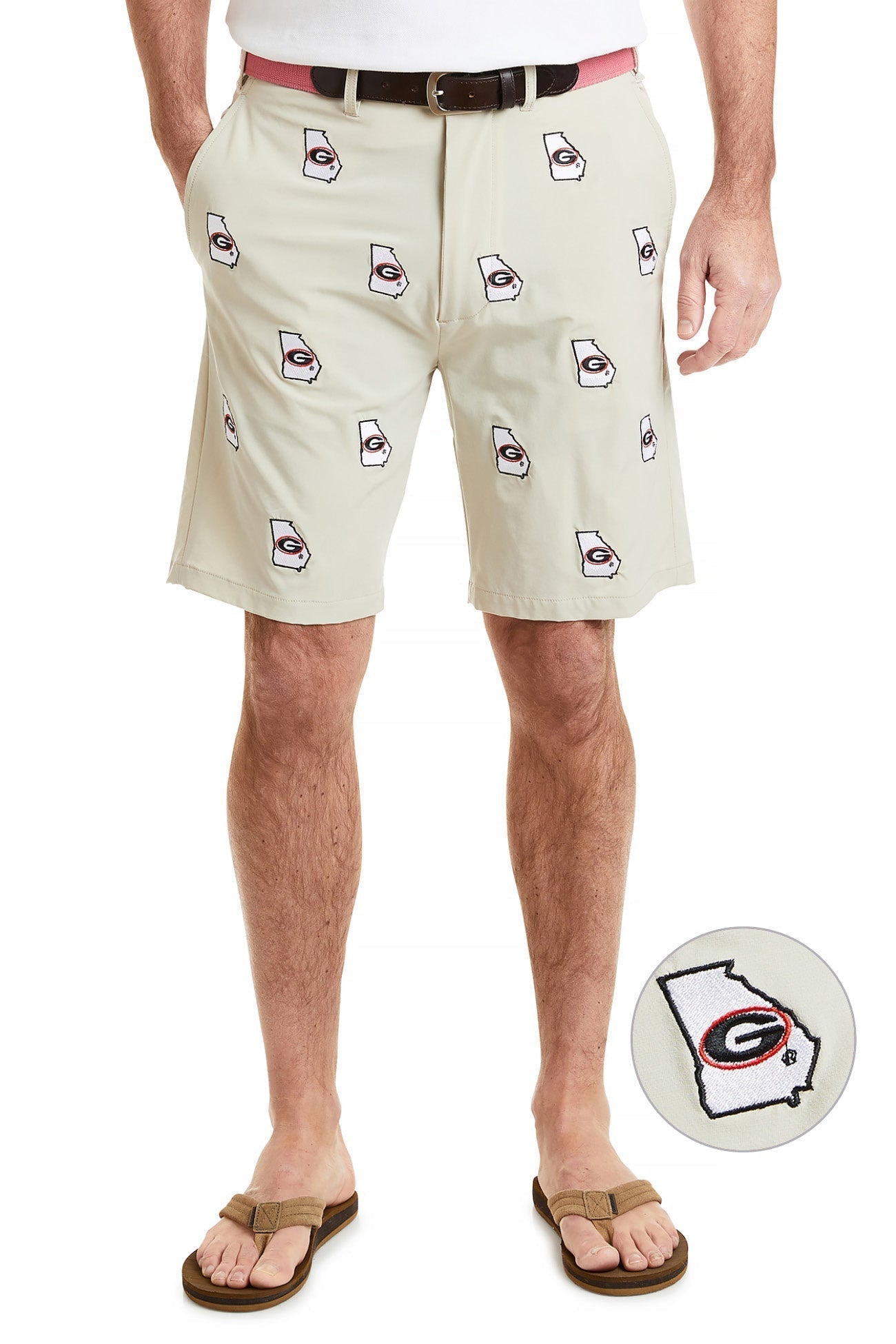 Collegiate ACKformance Short Khaki with University of Georgia UGA - The Golf Guys Online