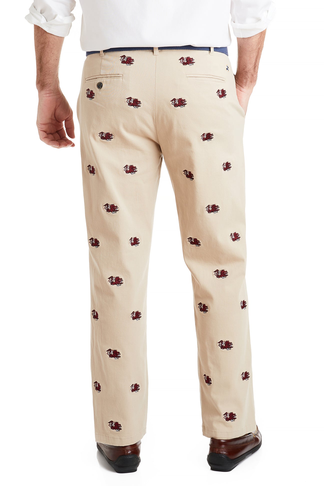 Collegiate Stretch Twill Pant Khaki with South Carolina Gamecocks - The Golf Guys Online