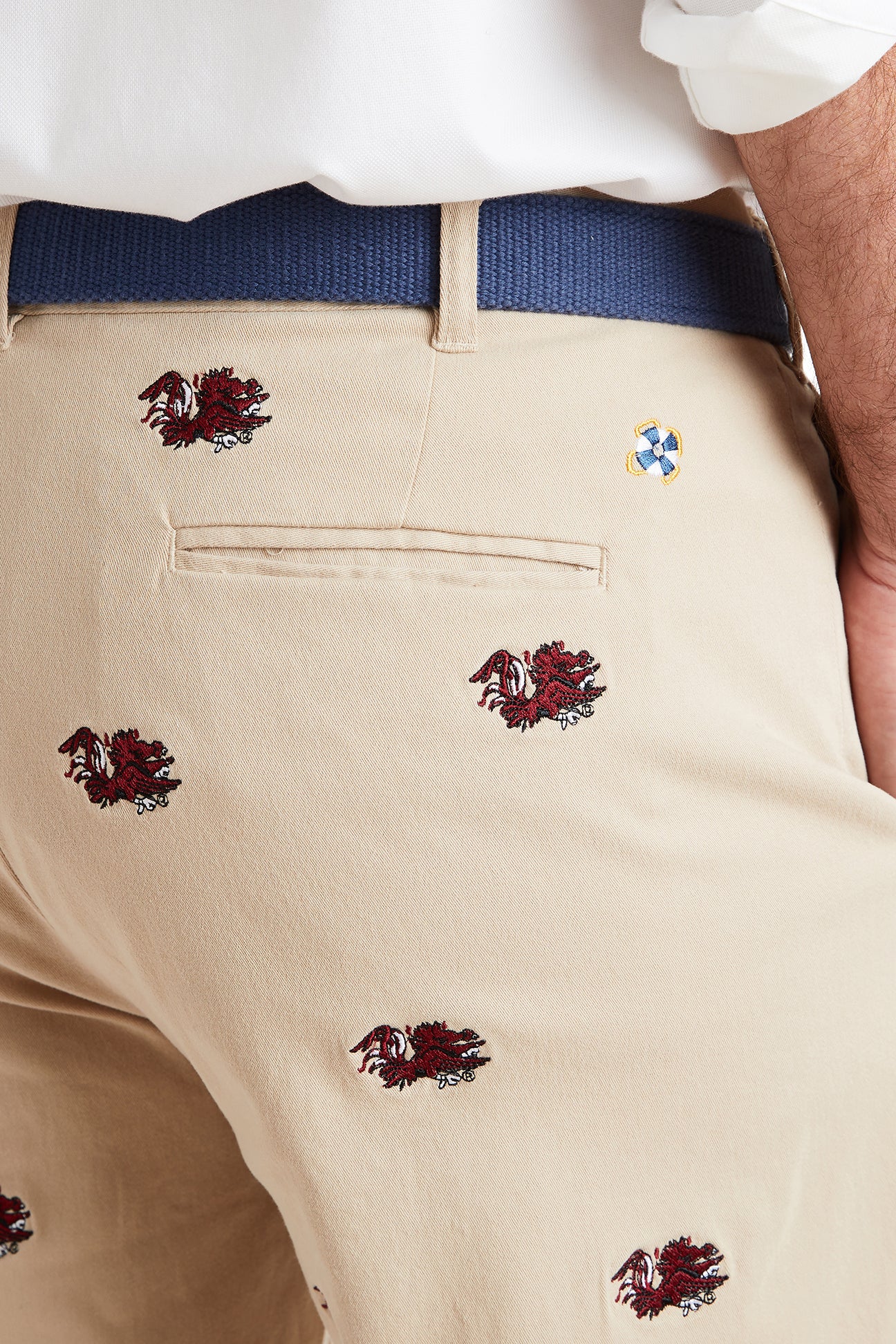 Collegiate Stretch Twill Pant Khaki with South Carolina Gamecocks - The Golf Guys Online