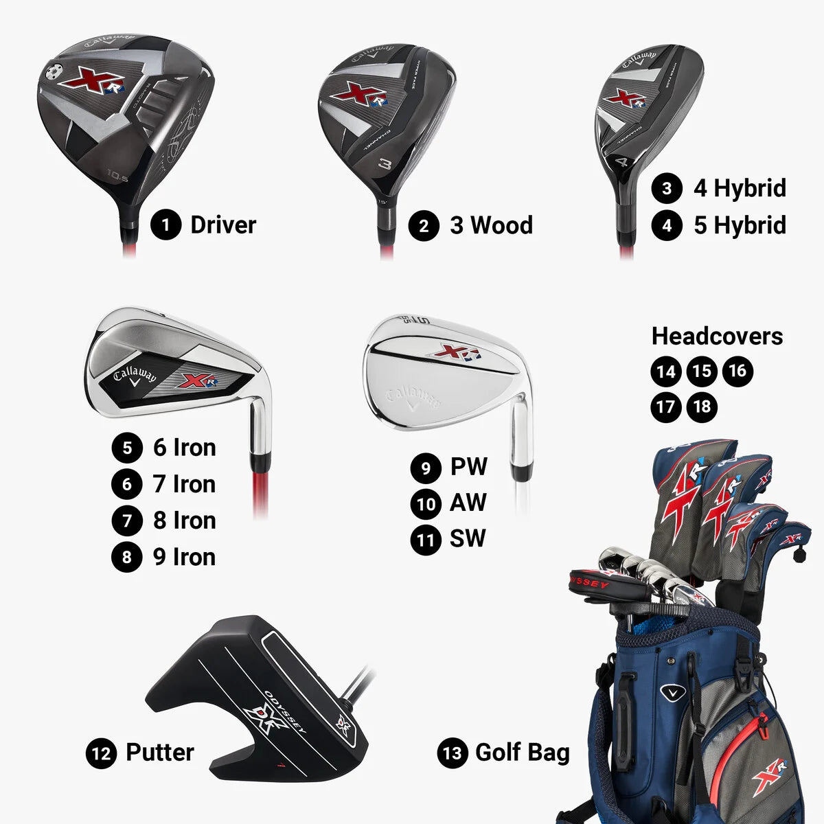 Callaway Men's 2023 XR 13-Piece Complete Golf Set