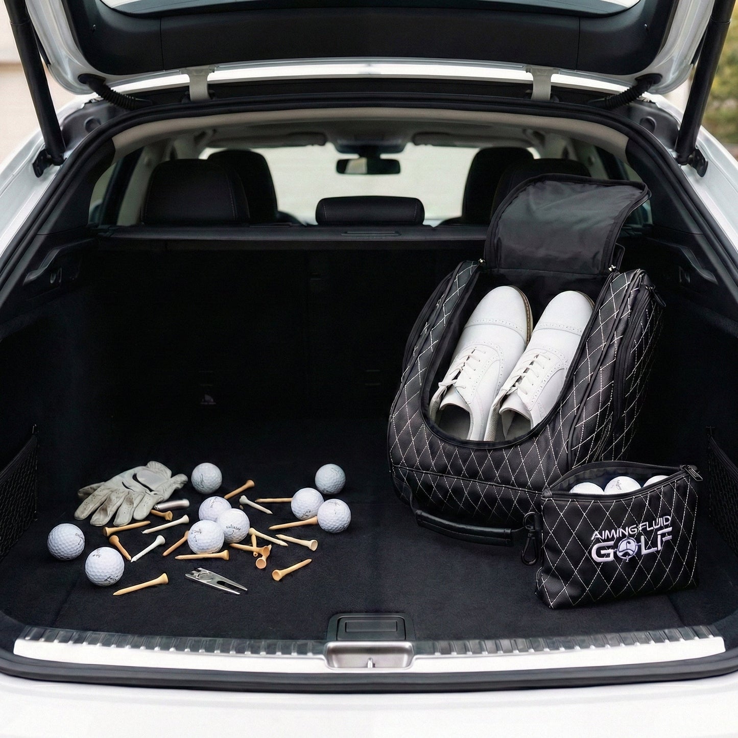 Premium Golf Shoe Bag – Vented Leather Shoe Storage