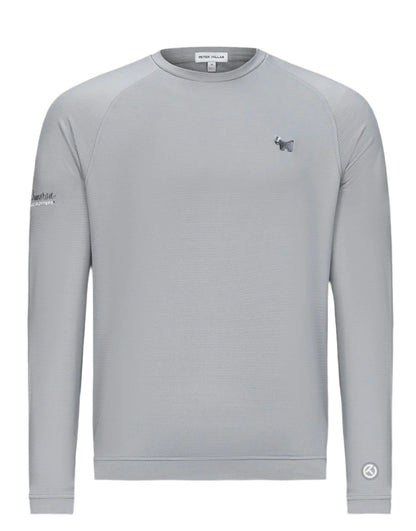 Scotty Cameron x Peter Millar - Beaumont Performance Crewneck "Bulldog" Gray Shirt - The Golf Guys Online