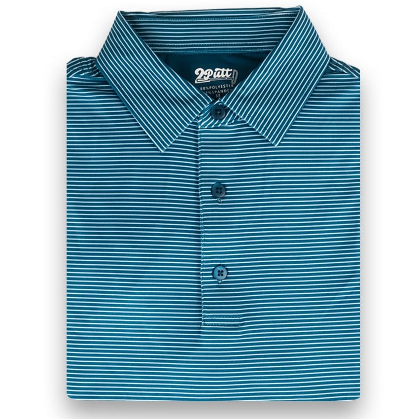 Dark Blue Stripe Men's Polo - The Golf Guys Online