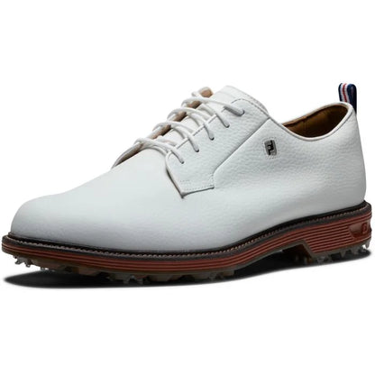 FootJoy DryJoys Premiere Golf Shoes (Previous Season) - White/Brick 53992 - The Golf Guys Online