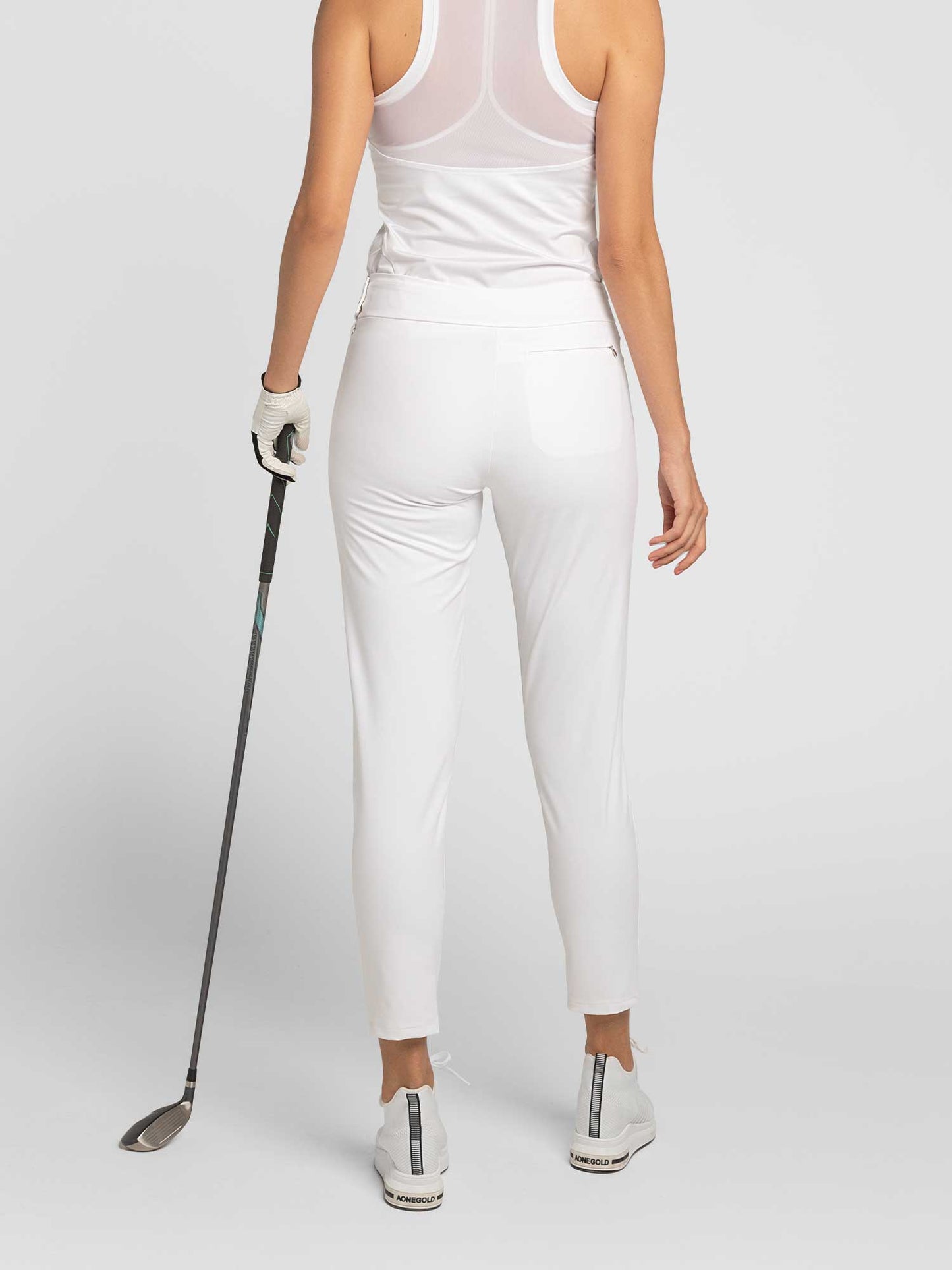 Stylish Women's Golf Pants - Fitted Design with Moisture-Wicking - White - The Golf Guys Online