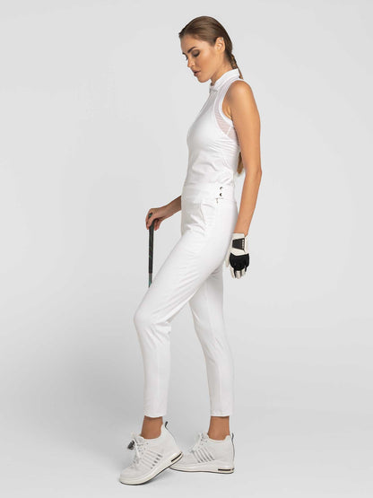 Stylish Women's Golf Pants - Fitted Design with Moisture-Wicking - White - The Golf Guys Online