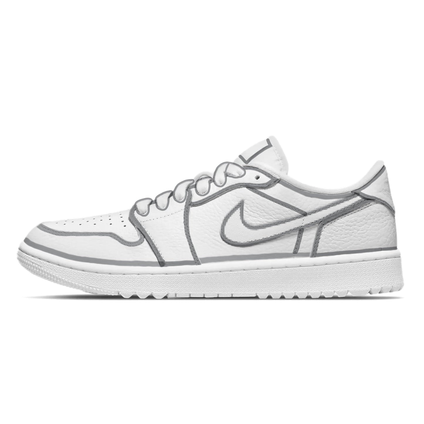 "Gray Lines" Jordan 1 Golf Shoes