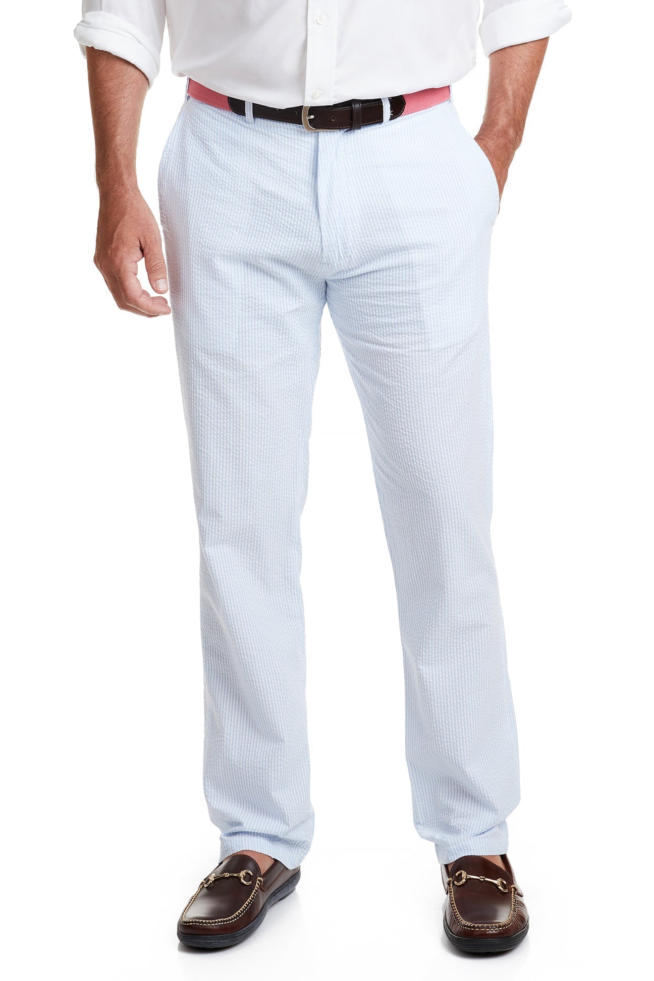 Harbor Pant Blue Seersucker - The Golf Guys Online