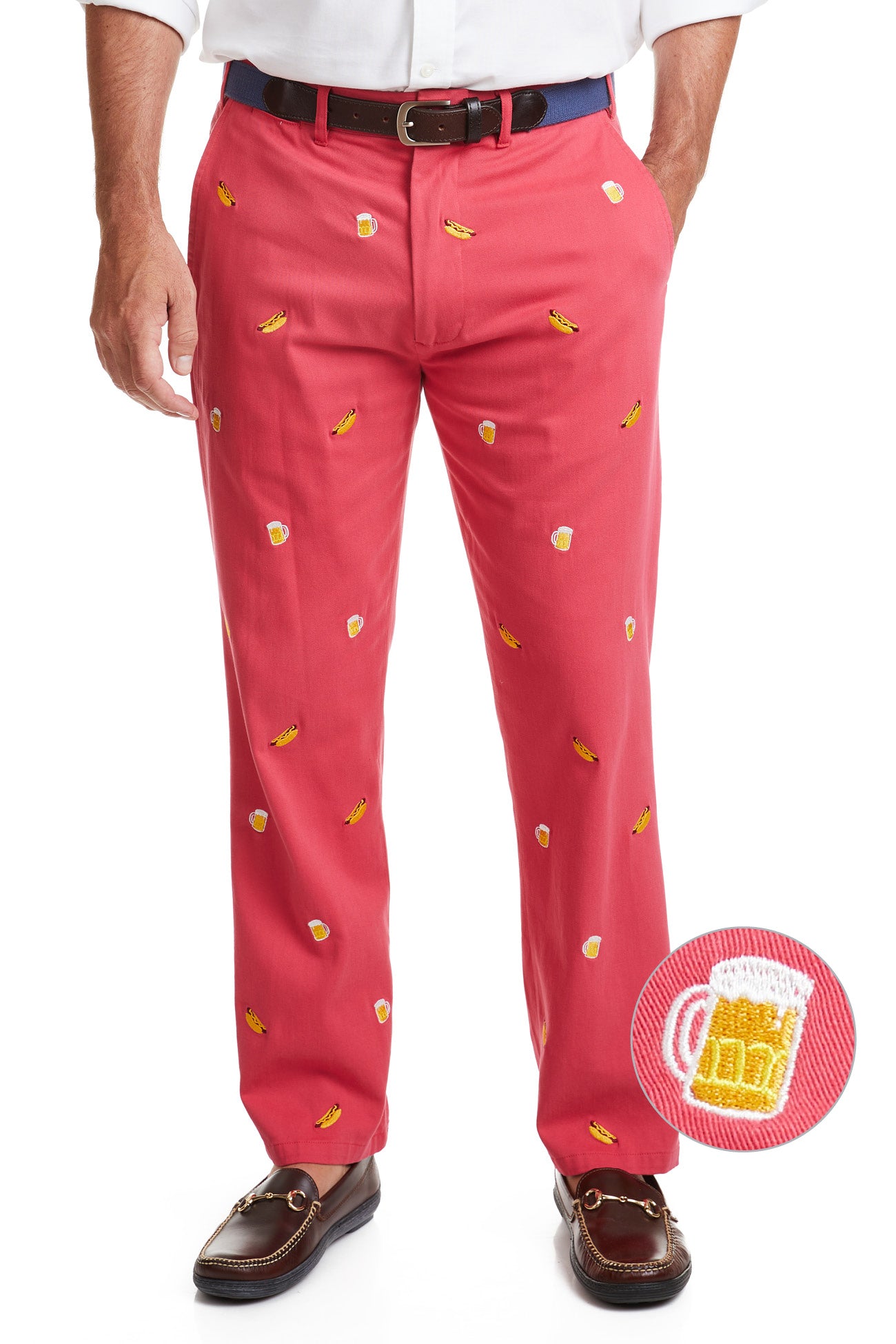 Harbor Pant Hurricane Red with Hot Dog & Beer - The Golf Guys Online