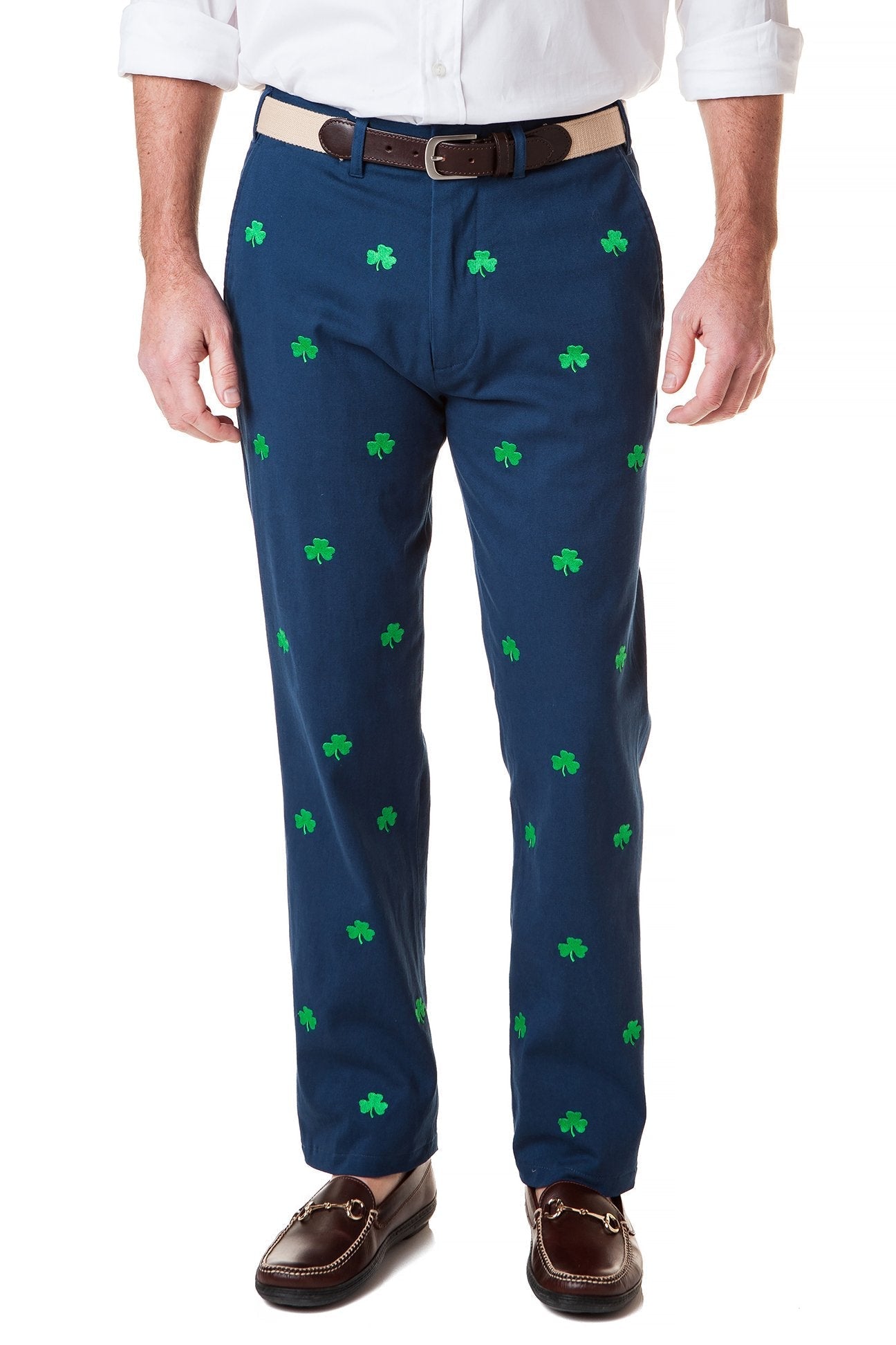 Harbor Pant Stretch Twill Nantucket Navy With Shamrock - The Golf Guys Online