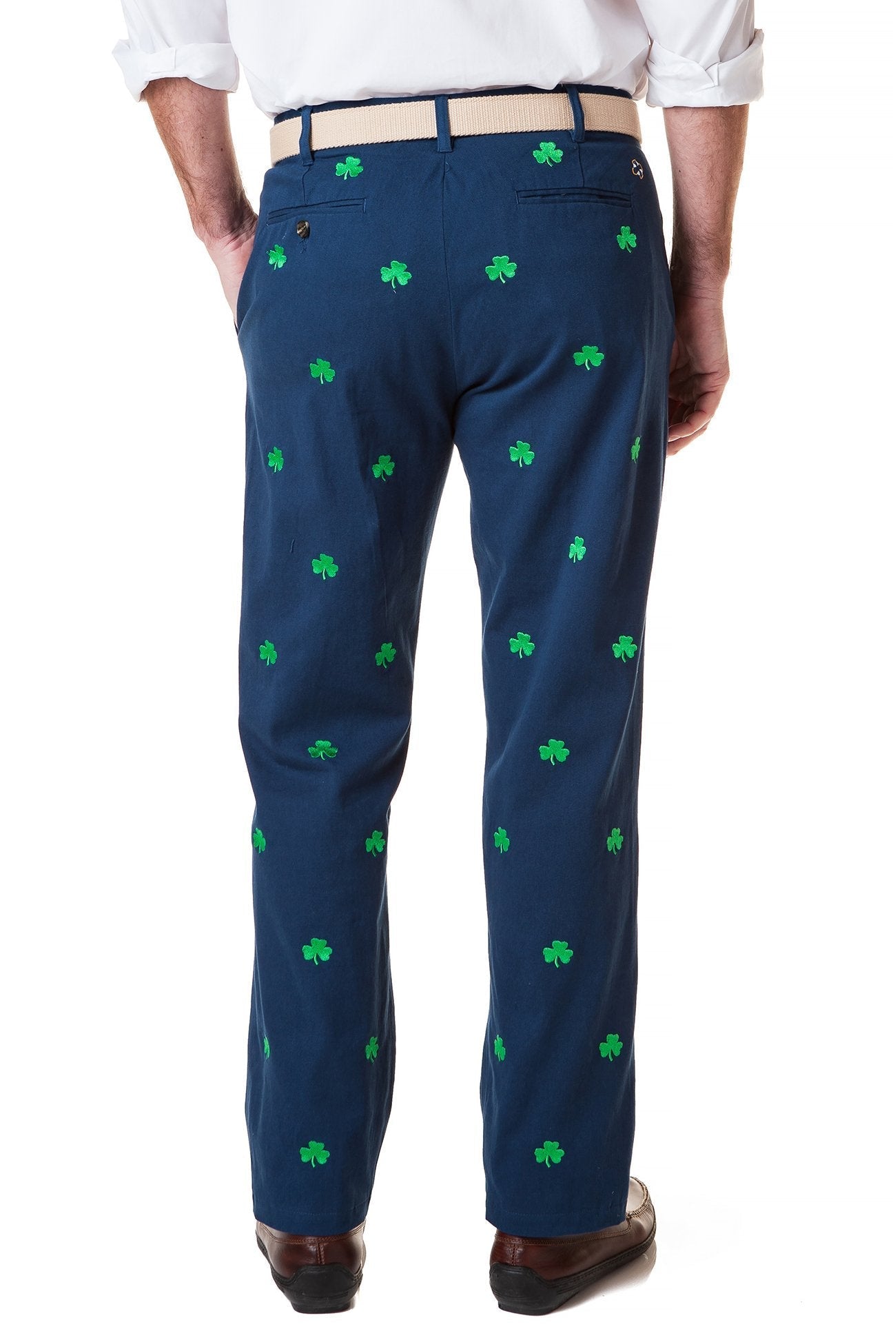 Harbor Pant Stretch Twill Nantucket Navy With Shamrock - The Golf Guys Online