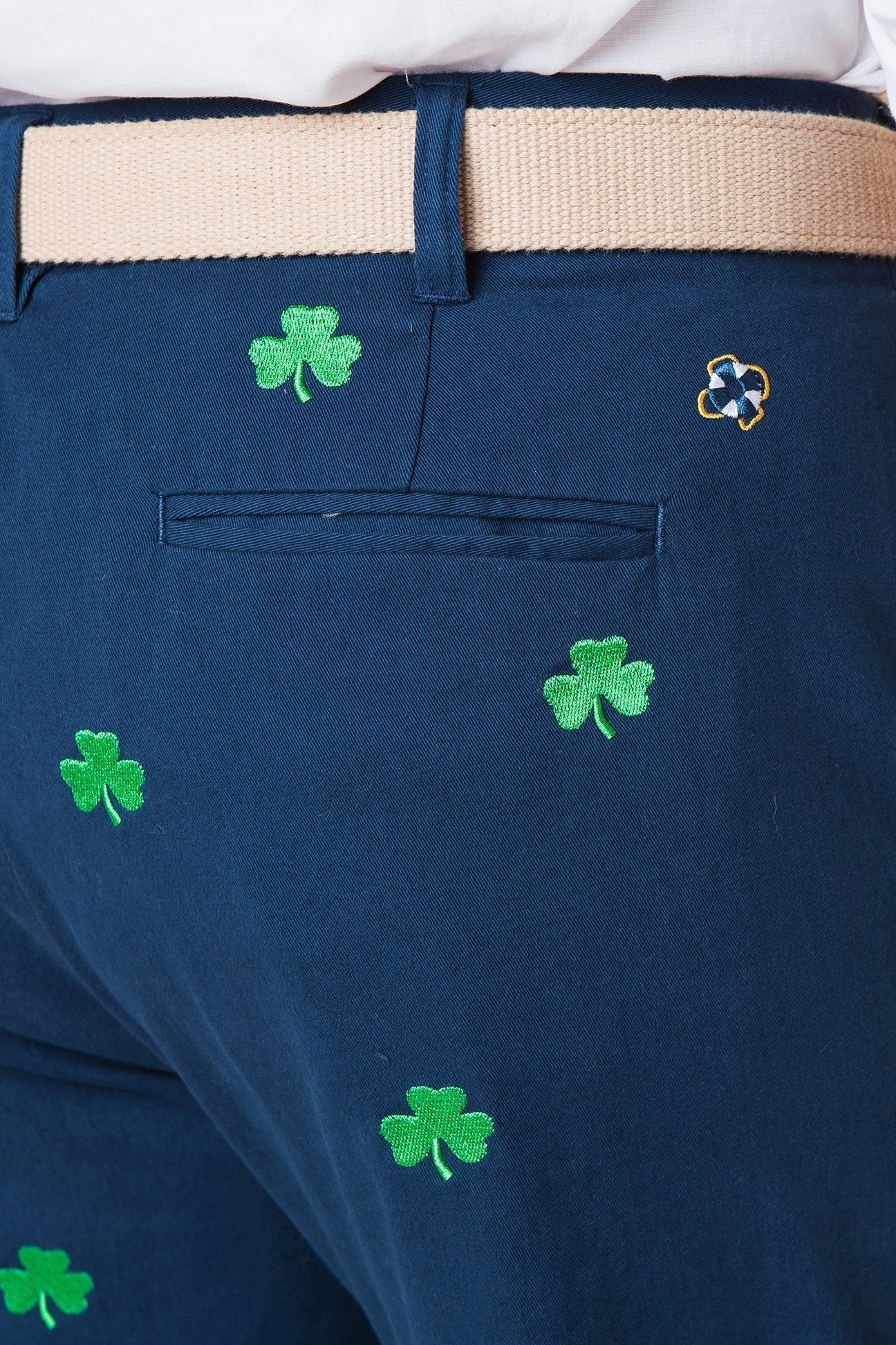 Harbor Pant Stretch Twill Nantucket Navy With Shamrock - The Golf Guys Online