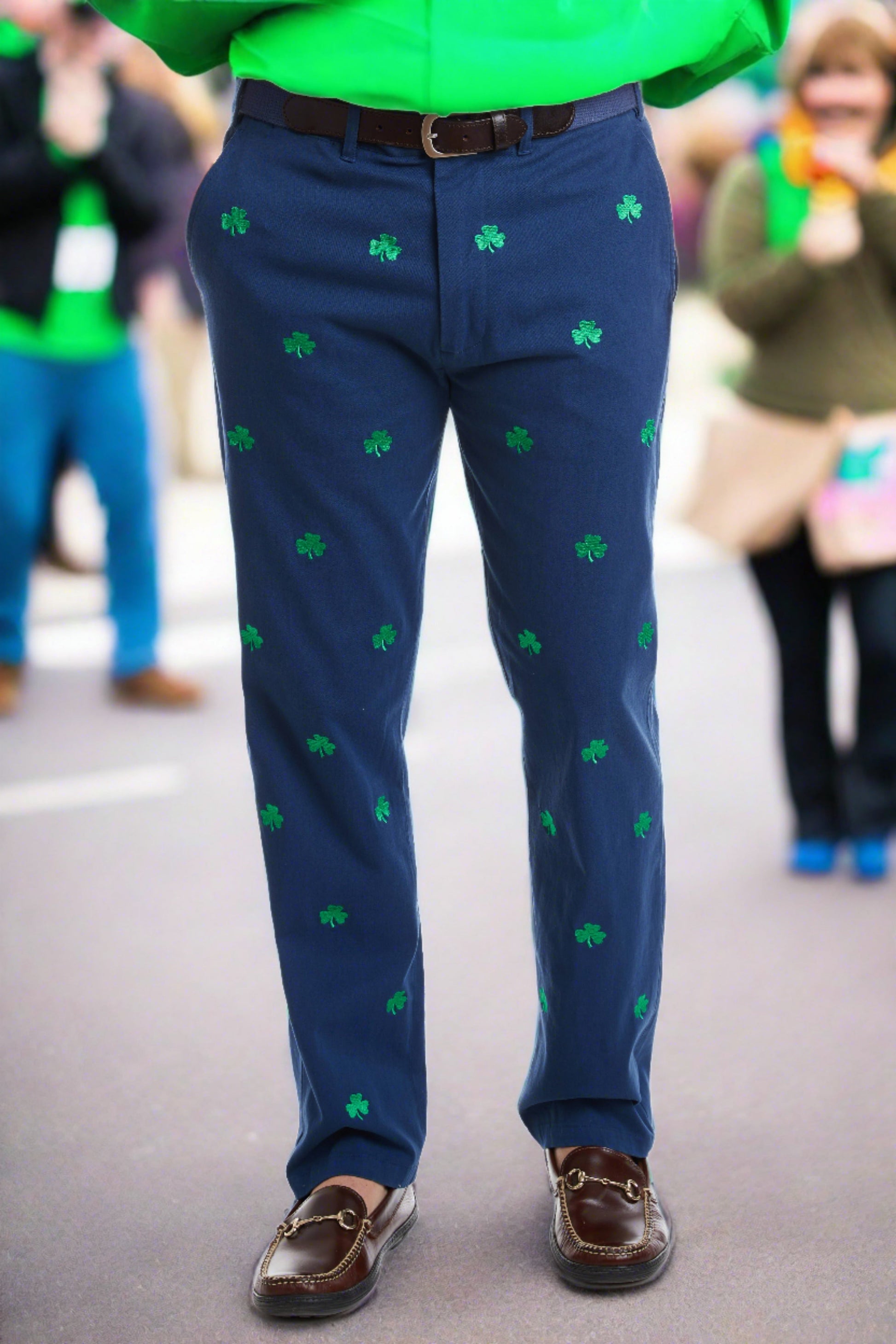 Harbor Pant Stretch Twill Nantucket Navy With Shamrock - The Golf Guys Online