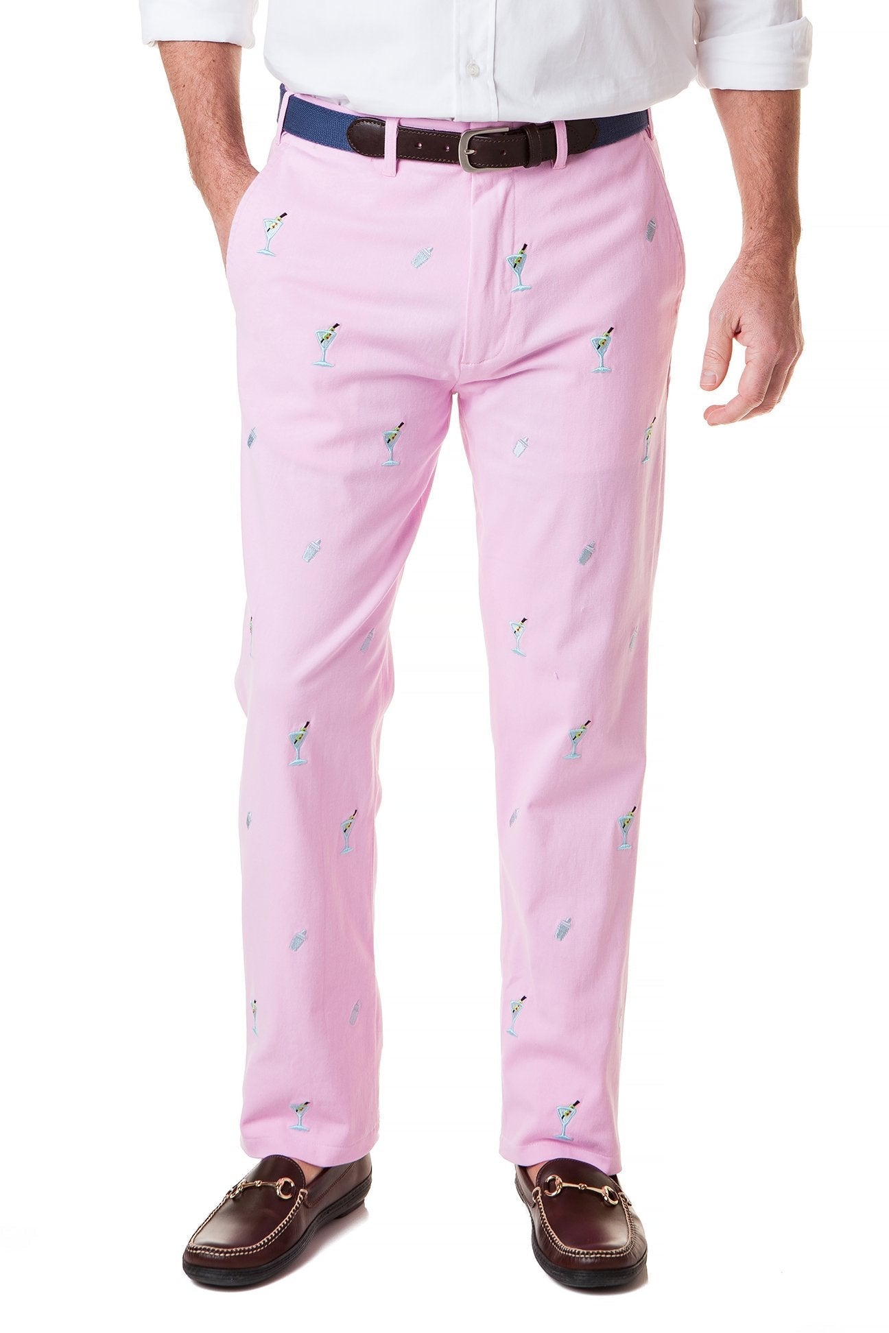 Harbor Pant Stretch Twill Pink with Martini & Shaker - The Golf Guys Online