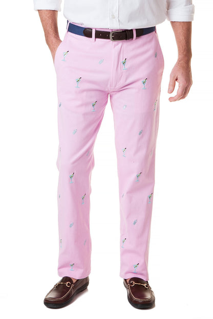 Harbor Pant Stretch Twill Pink with Martini & Shaker - The Golf Guys Online