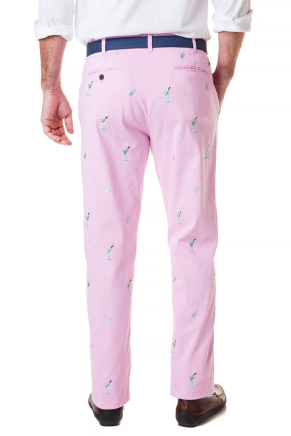 Harbor Pant Stretch Twill Pink with Martini & Shaker - The Golf Guys Online