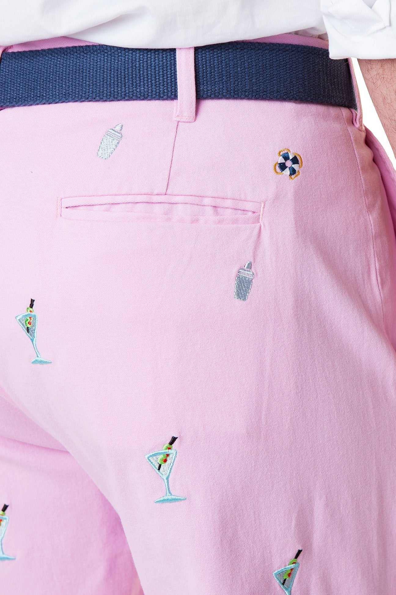 Harbor Pant Stretch Twill Pink with Martini & Shaker - The Golf Guys Online