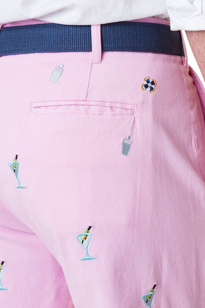 Harbor Pant Stretch Twill Pink with Martini & Shaker - The Golf Guys Online