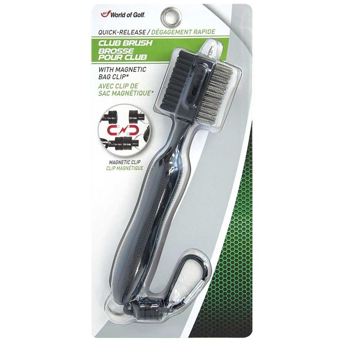 JEF World of Golf Quick-Release Club Brush With Magnetic Bag Clip - Blue - The Golf Guys Online