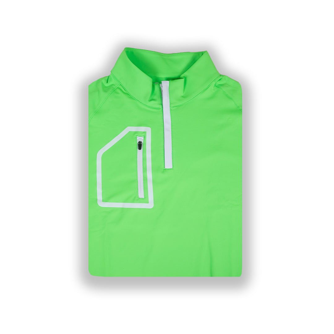 Lime Green Men's Q-Zip - The Golf Guys Online