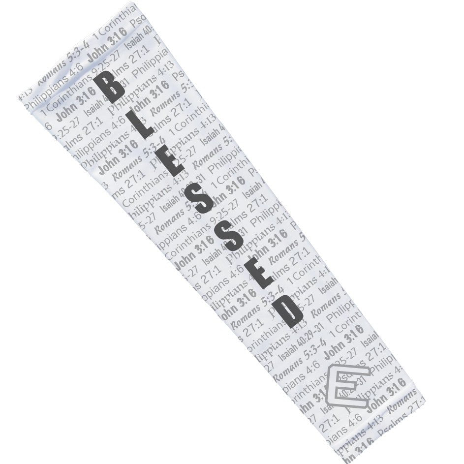 White BLESSED Arm Sleeve - The Golf Guys Online