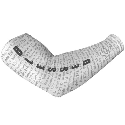 White BLESSED Arm Sleeve - The Golf Guys Online