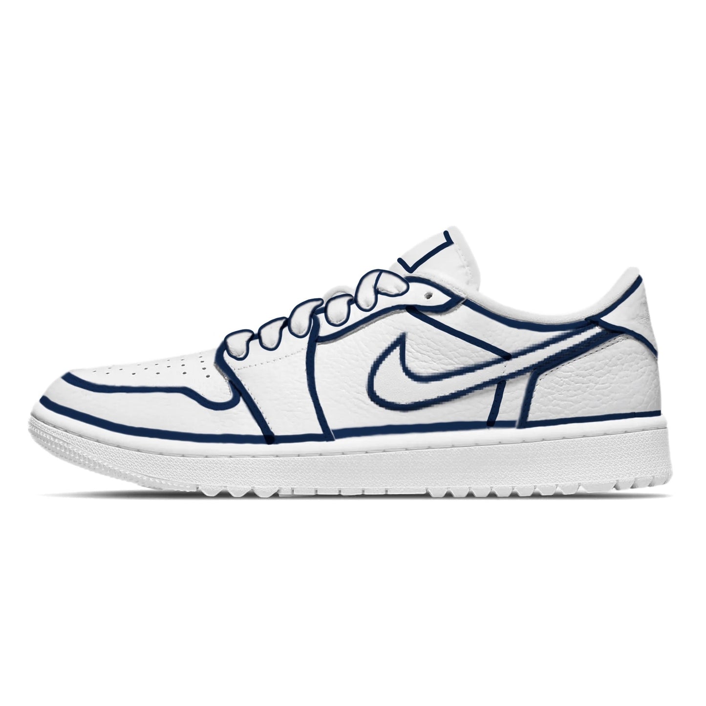 "Navy Blue Lines" Jordan 1 Golf Shoes