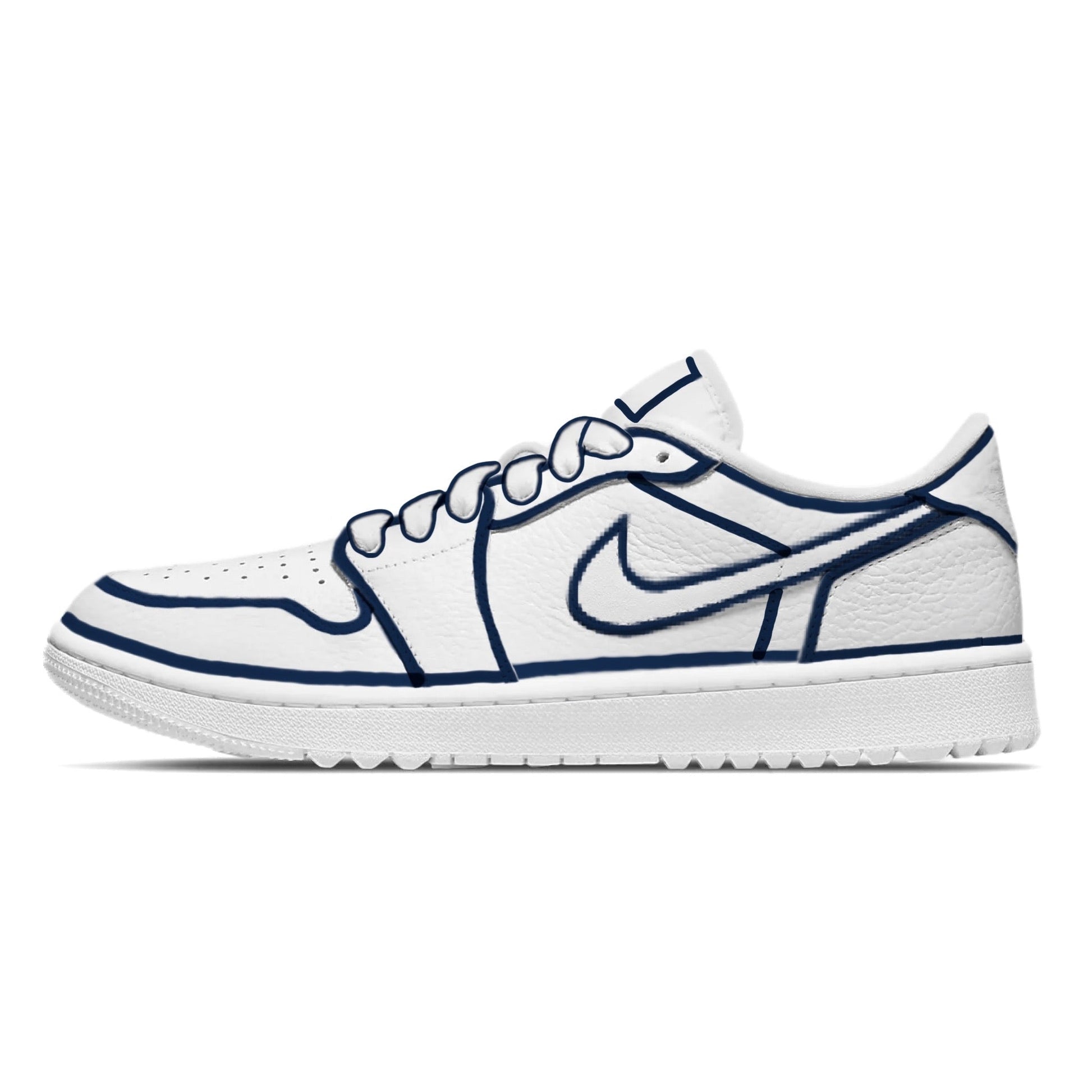 "Navy Blue Lines" Jordan 1 Golf Shoes