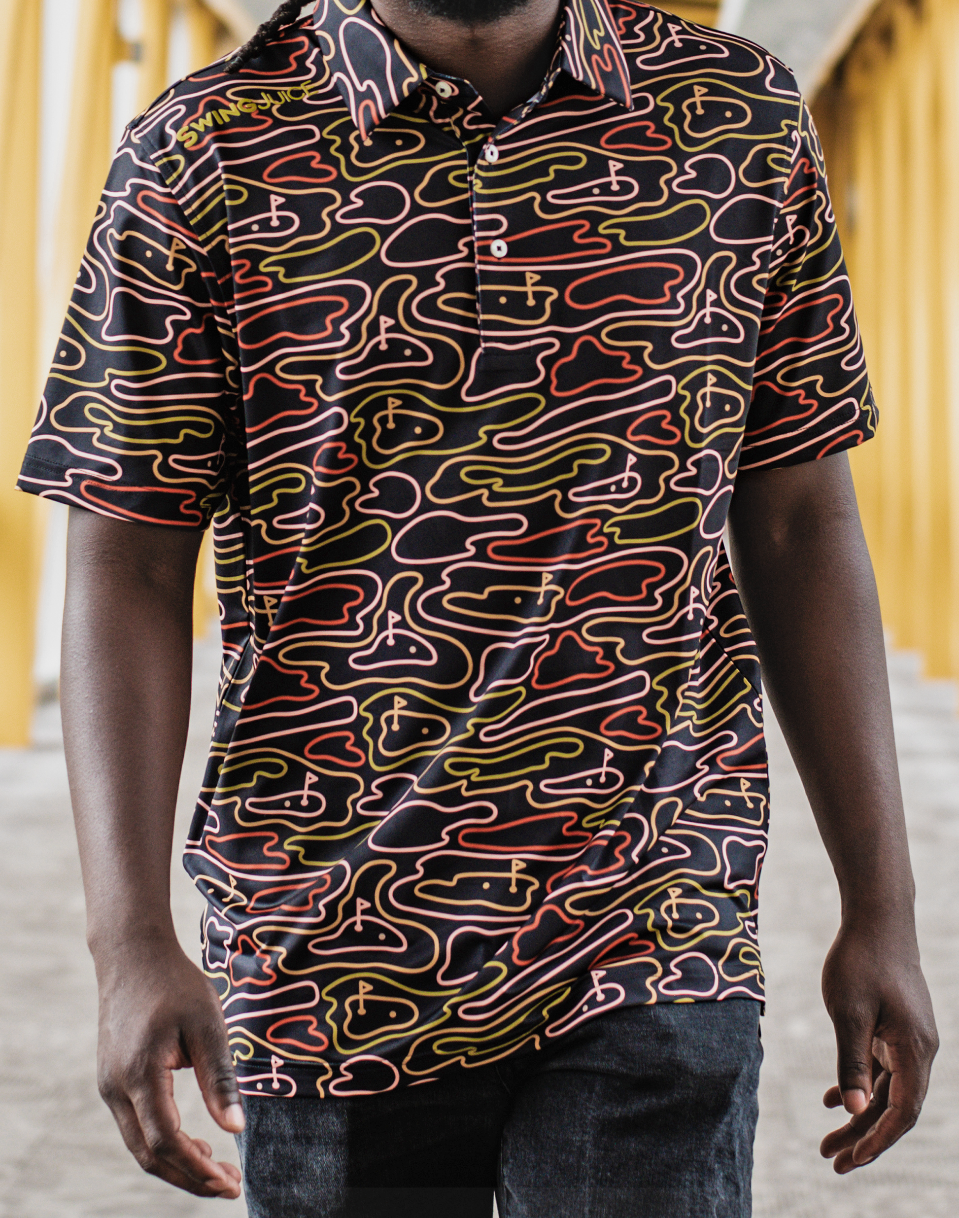 Golf Rhythmic Lines Men's Polo - The Golf Guys Online