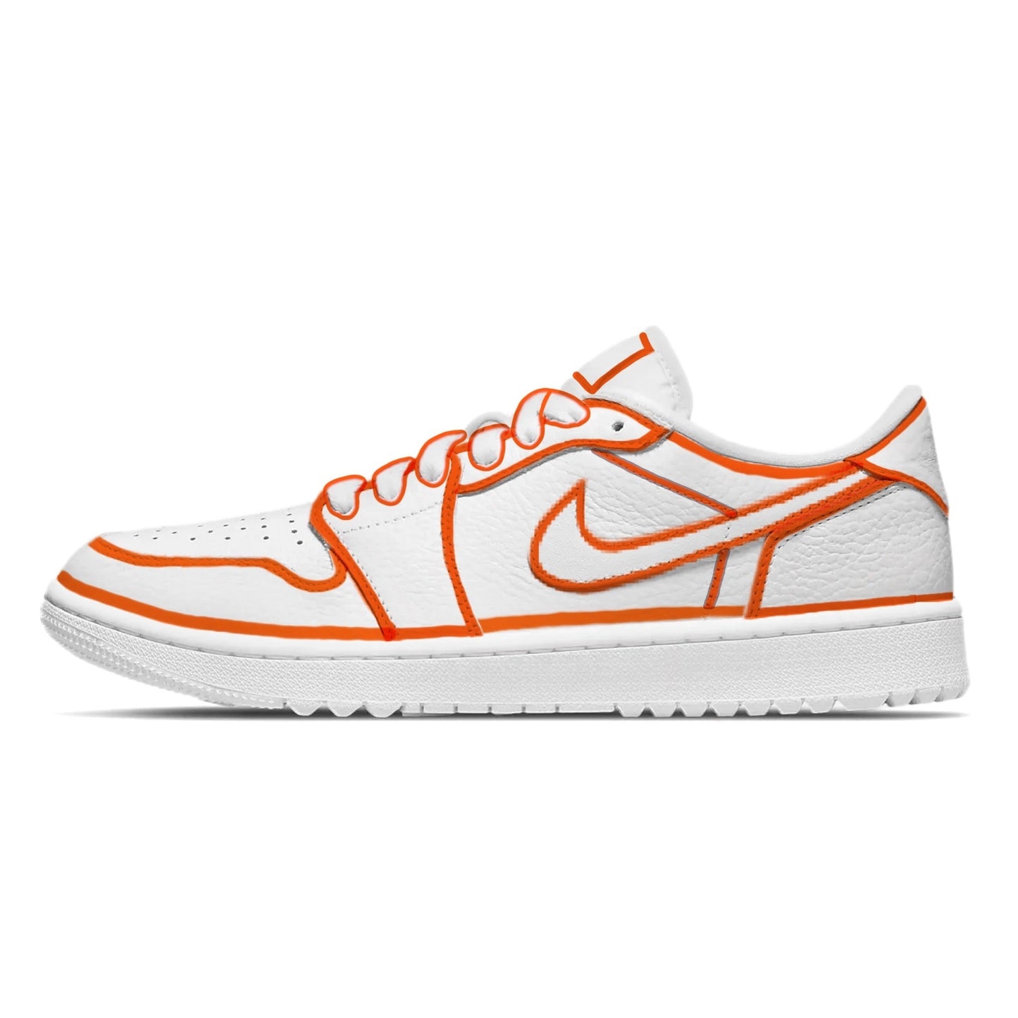 "Orange Lines" Jordan 1 Golf Shoes