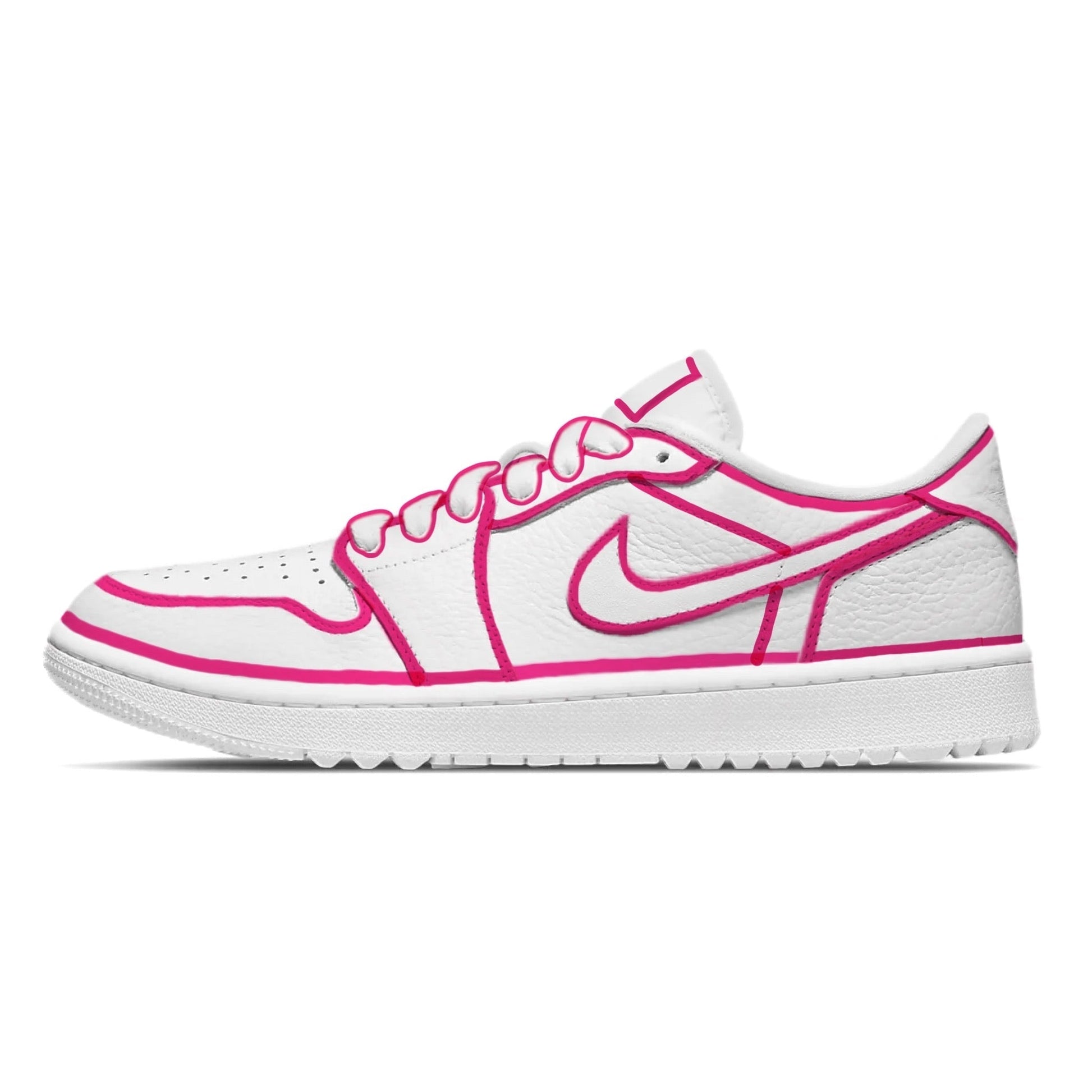 "Pink Lines" Jordan 1 Golf Shoes