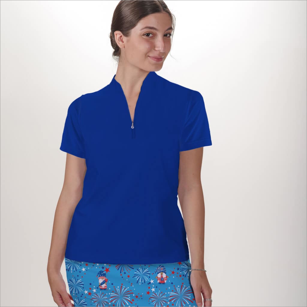 ROYAL BLUE POLO QUARTER ZIP TOP - The Golf Guys Online