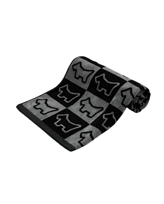 Scotty Cameron Dog Checkered Black/Grey Golf Towel - The Golf Guys Online