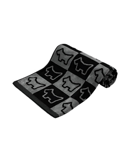 Scotty Cameron Dog Checkered Black/Grey Golf Towel - The Golf Guys Online