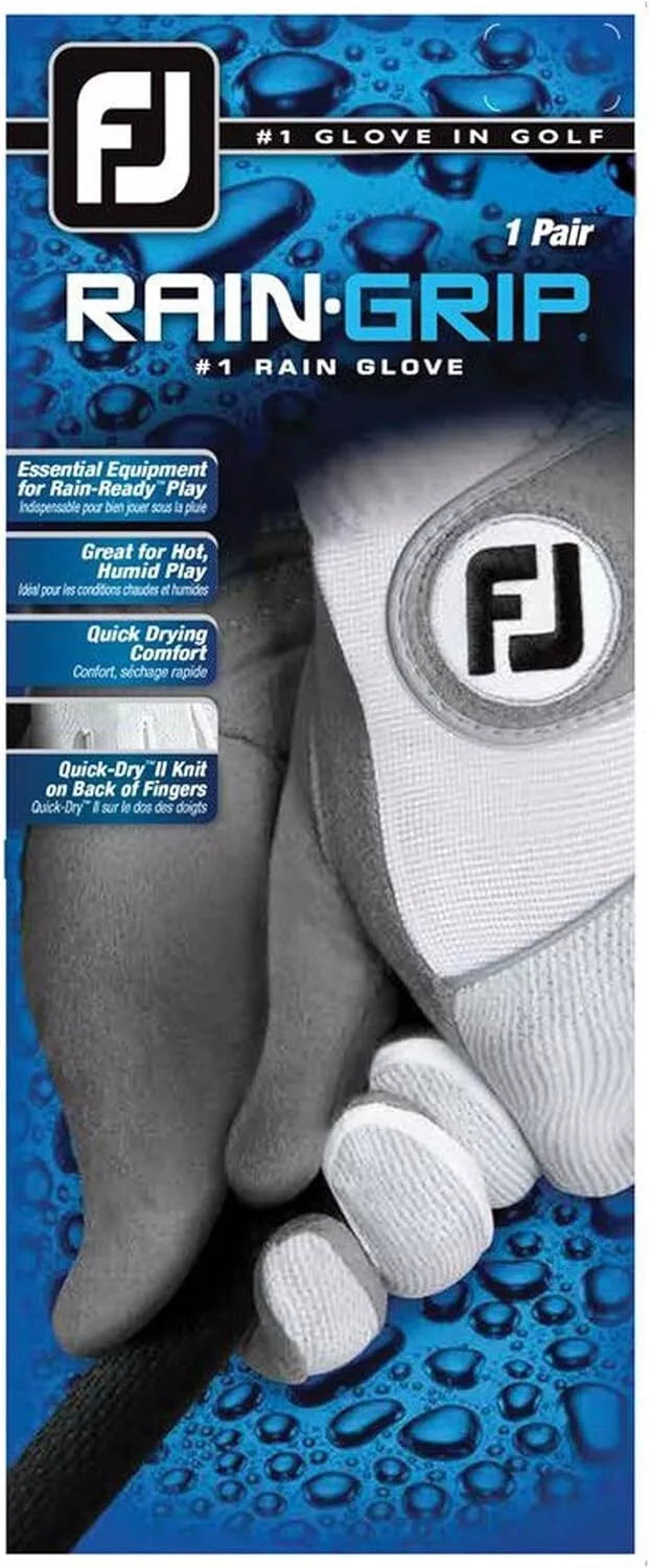 FootJoy RainGrip Pair Mens Gloves 2023 White - The Golf Guys Online