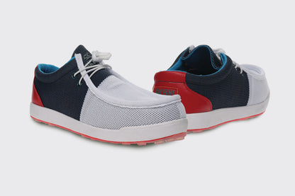 SKŌNI Men's Golf Shoe - Red/White/Blue - The Golf Guys Online