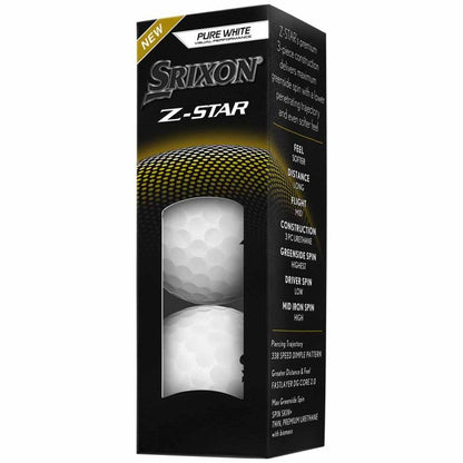 Srixon 2025 Z-Star 9 Pure White Golf Balls