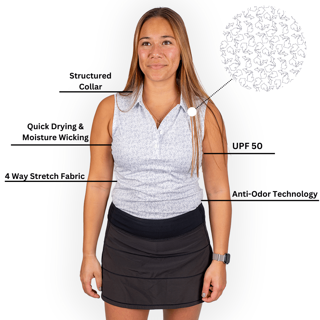 State of Michigan Women's Polo (Sleeveless) - The Golf Guys Online