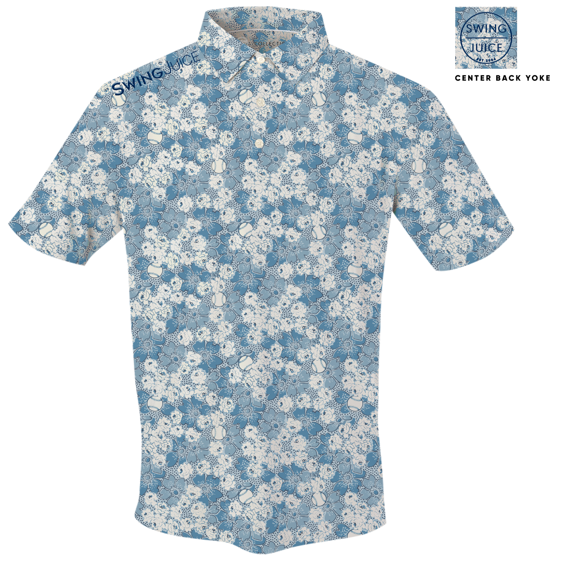 Golf Ballpark Floral Men's Polo - The Golf Guys Online