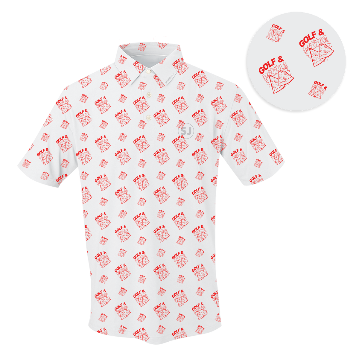 Golf & Pizza Men's Polo - The Golf Guys Online