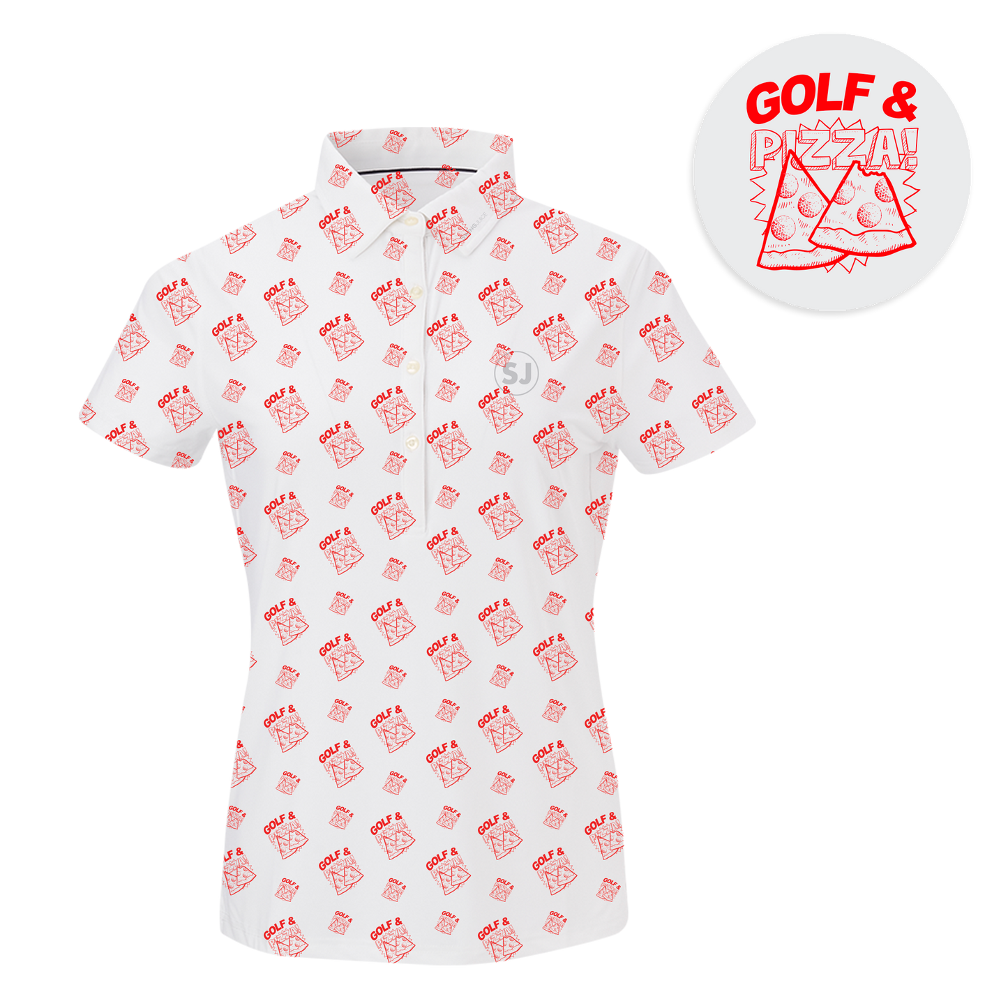 Golf & Pizza Women's Polo - The Golf Guys Online