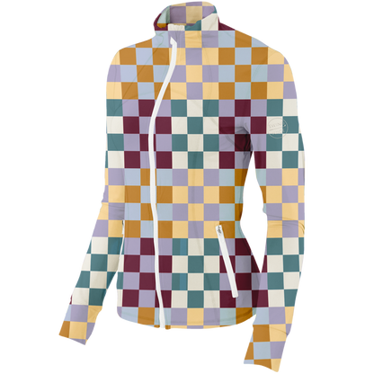 Golf Multi Checker Women's Full Zip - The Golf Guys Online