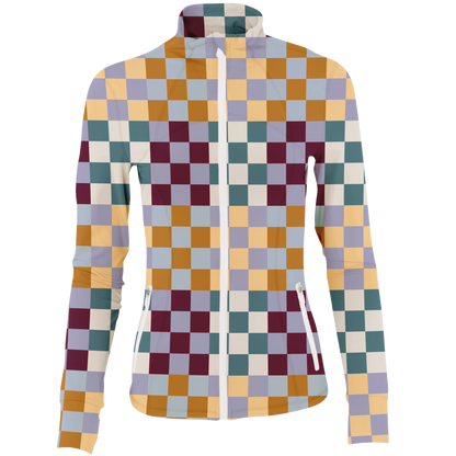 Golf Multi Checker Women's Full Zip - The Golf Guys Online