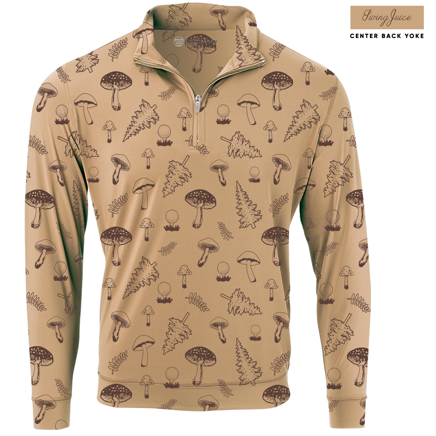 Golf Mushrooms Men's Quarter Zip - The Golf Guys Online