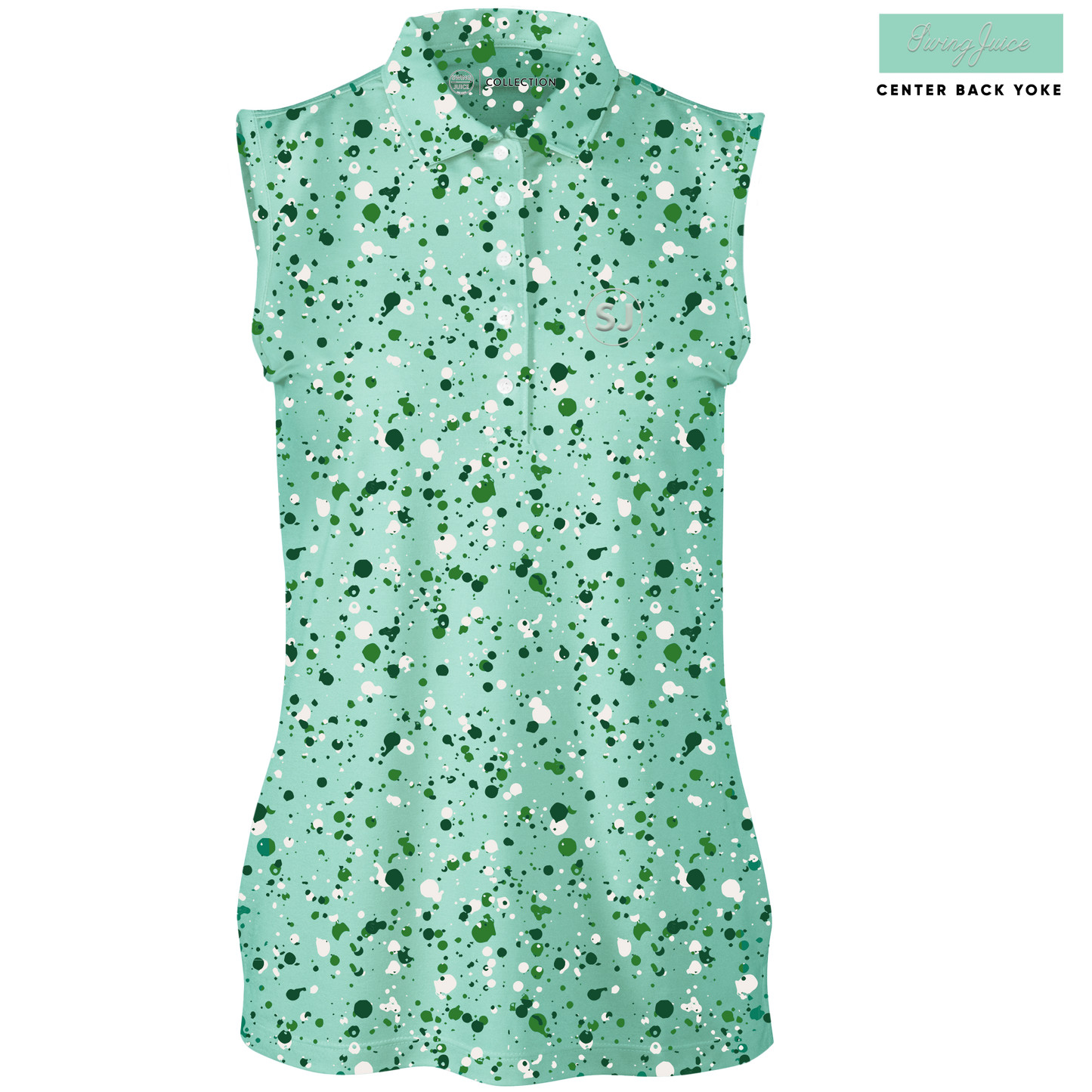 Golf Splatter Women's Sleeveless Polo - The Golf Guys Online