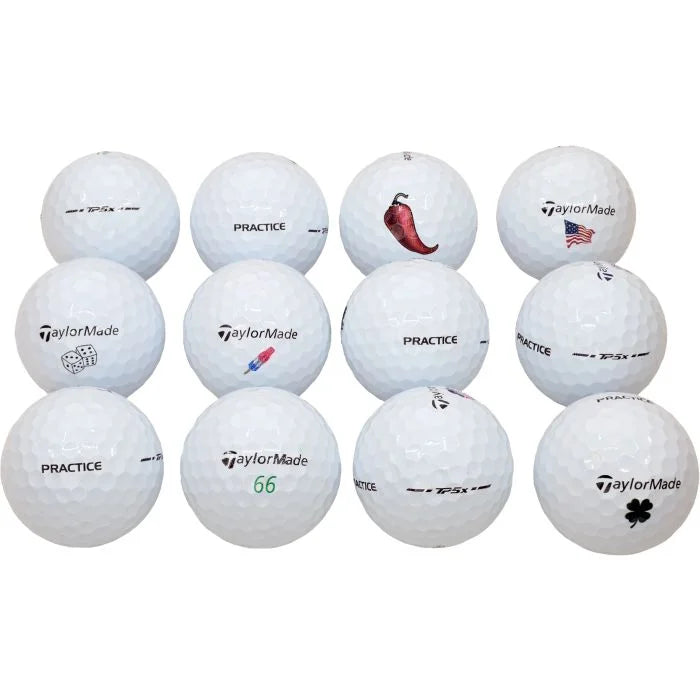 NEW TaylorMade TP5x Practice Logo Overrun Dozen Golf Balls - The Golf Guys Online