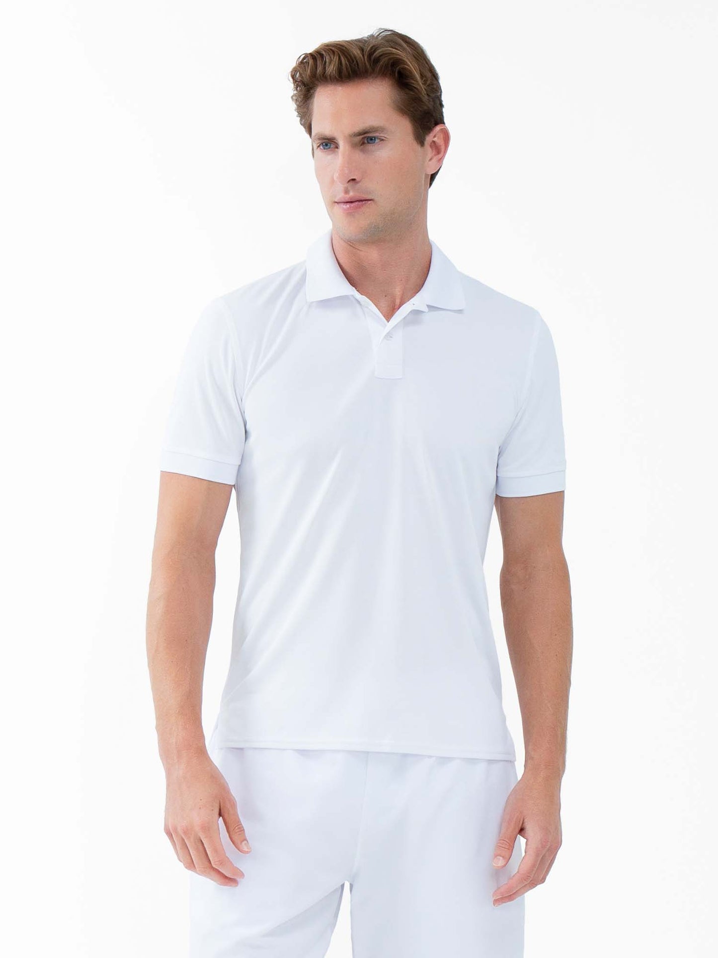 Performance Men's Classic Tennis Rib Collar Polo - White - The Golf Guys Online