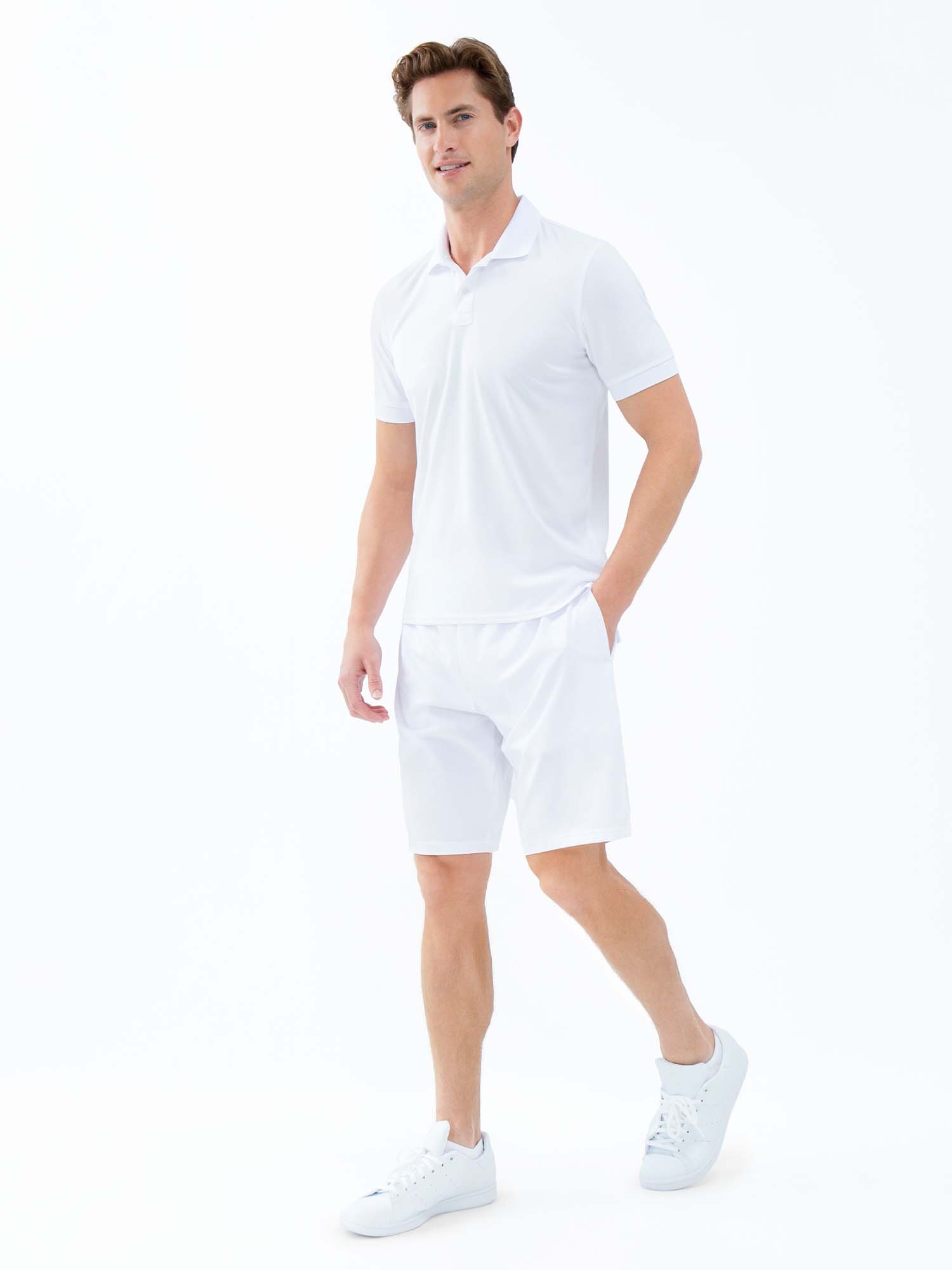Performance Men's Classic Tennis Rib Collar Polo - White - The Golf Guys Online