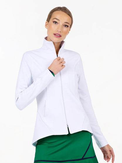 Harlow Knit Jacket - White - The Golf Guys Online