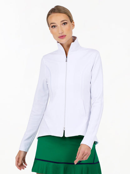 Harlow Knit Jacket - White - The Golf Guys Online